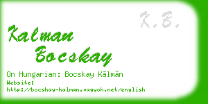 kalman bocskay business card