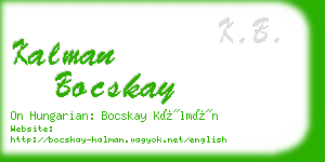 kalman bocskay business card